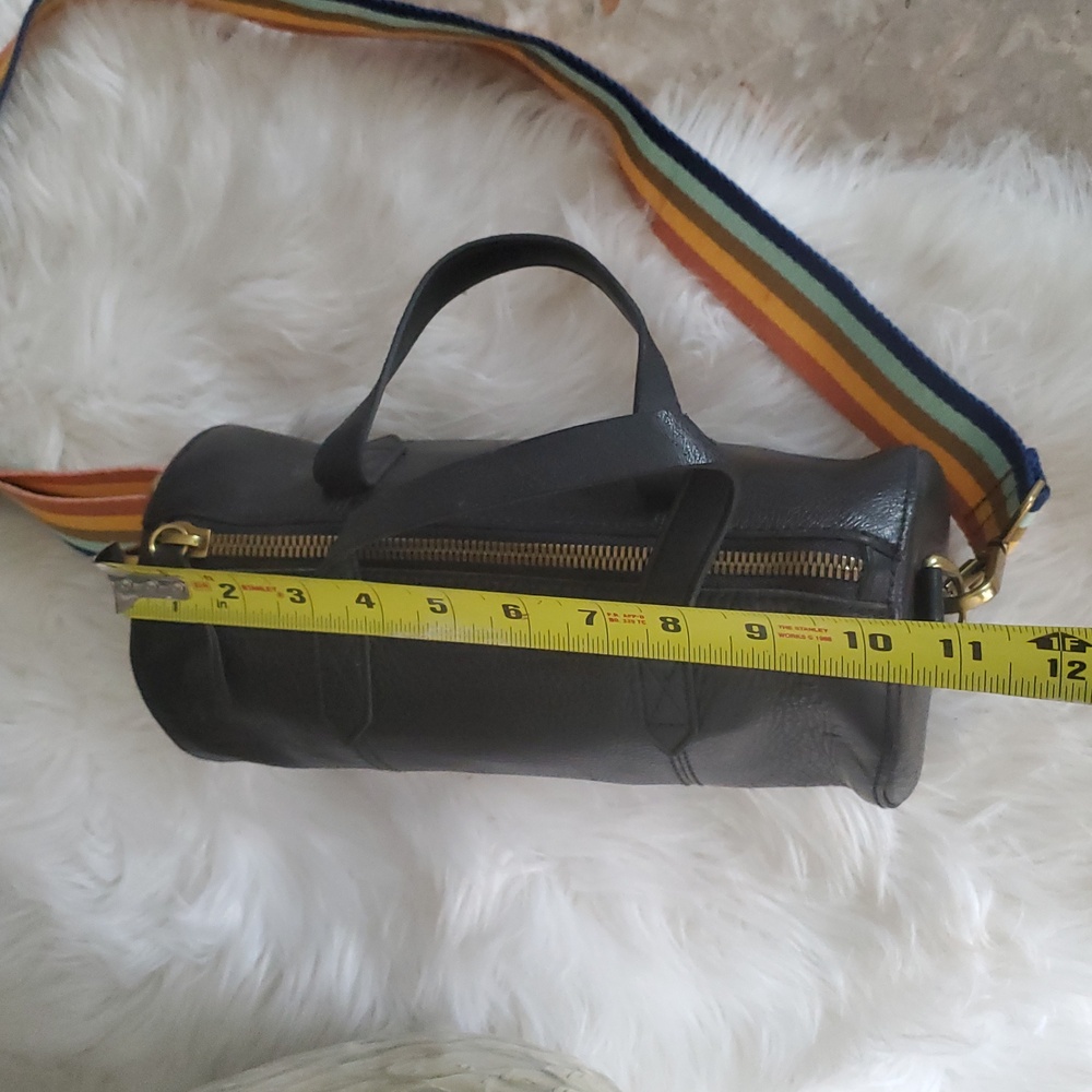 Madewell Black Crossbody Bag with Textured Leather and Detachable Rainbow Strap - Picture 6 of 12